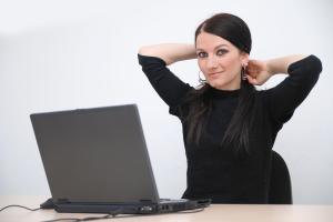 young woman with laptop